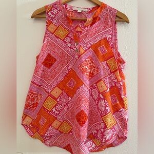 JUNIPER + LIME Colorful Geometric Women's Blouse SIZE PS